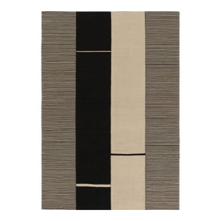 Rug & Kilim’s Contemporary Kilim in Cream and Black Tones For Sale