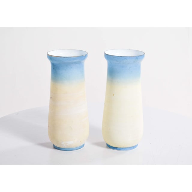 Glass Vases with Wide Mouths, 1910s, Set of 2 For Sale - Image 6 of 9