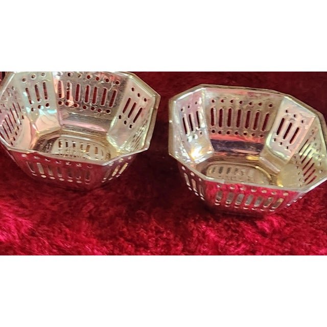 1930s 1930s Shreve, Crump & Low Co. Sterling Silver Pierced Nut Bowl Dishes, Monogrammed- Set of 6 For Sale - Image 5 of 7