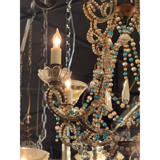 Vintage Italian Beaded Chandelier For Sale - Image 4 of 6