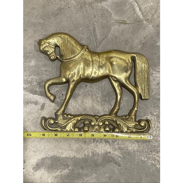 Mid 20th Century Vintage Victorian Style Brass Horse Decoration For Sale - Image 5 of 5