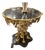 Monumental French Baroque Coffee Table With Glass Top, Marble Base & Gold Leaf Details For Sale