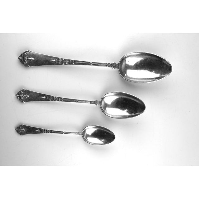 Antique Silver Dessert Spoons, 1900s, Set of 12 For Sale - Image 10 of 11