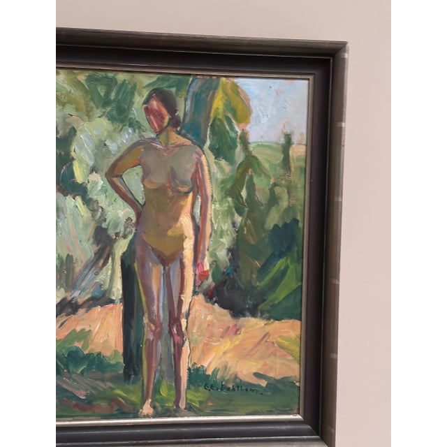Clara-Eva Dahlbom, Standing Nude Woman, 1960s, Oil on Panel For Sale - Image 14 of 15