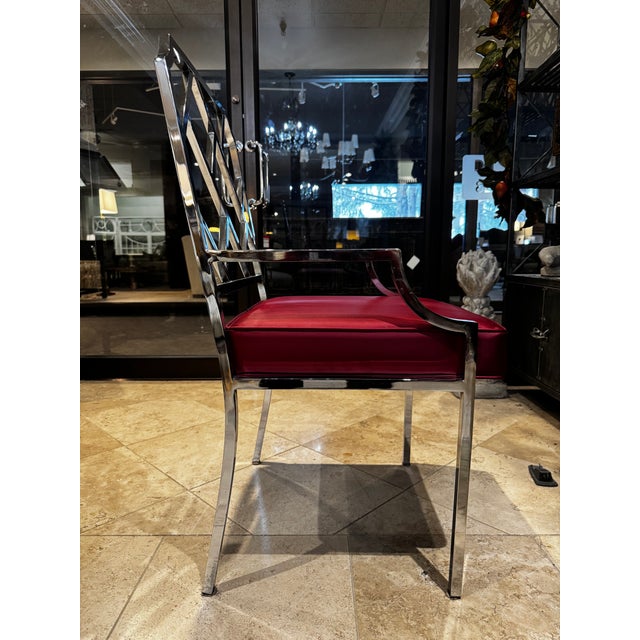 1970s Set of 6 MCM Chrome Dining Chairs in the Style of Milo Baughman For Sale In Detroit - Image 6 of 6