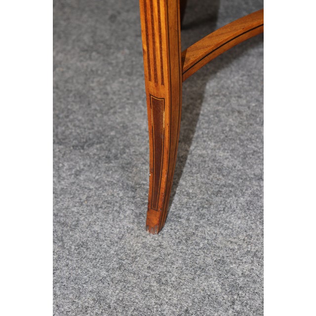 19th C Edward and Roberts Style 2 Tier Style Inlaid Desert Table For Sale - Image 16 of 16