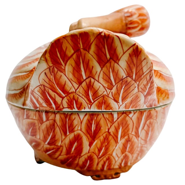 Vintage Famille Rose Goose Form Tureen For Sale - Image 9 of 10