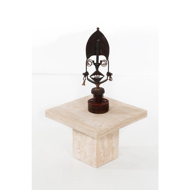 1970s Travertine Marble Side Table Willy Rizzo Style For Sale - Image 5 of 6