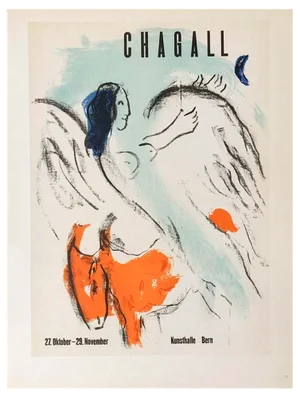 Vintage Exhibition Kunsthalle Bern Lithograph by Marc Chagall, 1959