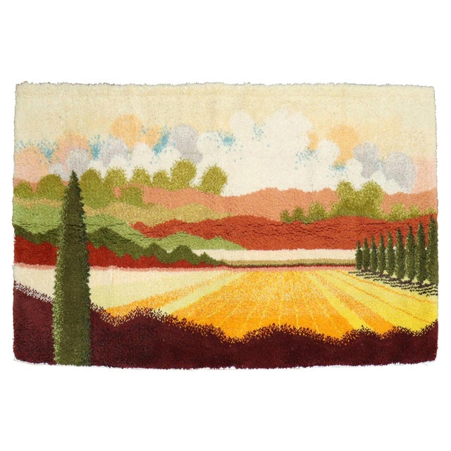 Swedish Rya Landscape Scenery Rug For Sale - Image 15 of 18