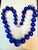 Vintage Lapis Lazuli Single Strand Necklace Yellow Gold 14K Clasp With Diamond For Sale - Image 14 of 18