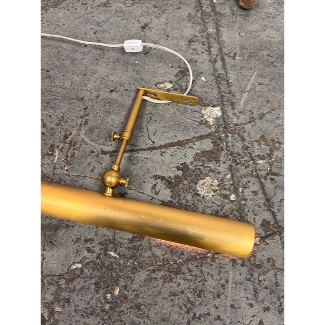 Metal Restoration Hardware Gallery Antiqued Brass Picture Light For Sale - Image 7 of 12