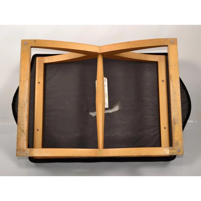 1990 Donghia Versailles Black Mohair Blonde Wood Stool Bench Ottoman John Hutton For Sale - Image 10 of 12
