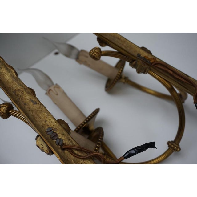 Large 19th Century French Gilt Bronze Knot, Tassel & Ribbon Wall Lights Sconces, Set of 2 For Sale - Image 14 of 18