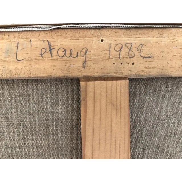 Lison Favarger, L'étang, 1982, Oil on Canvas, Framed For Sale - Image 9 of 10