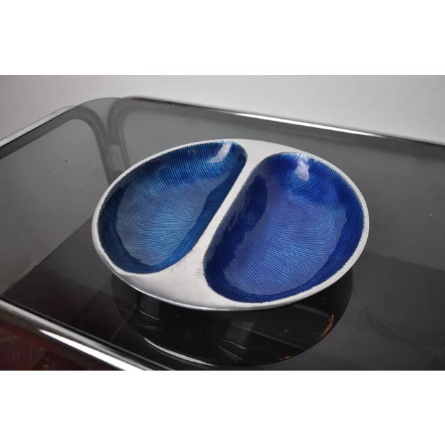 Blue Brutalist Enamelled Ramekin attributed to David Marshall, Spain, 1980s For Sale - Image 8 of 8