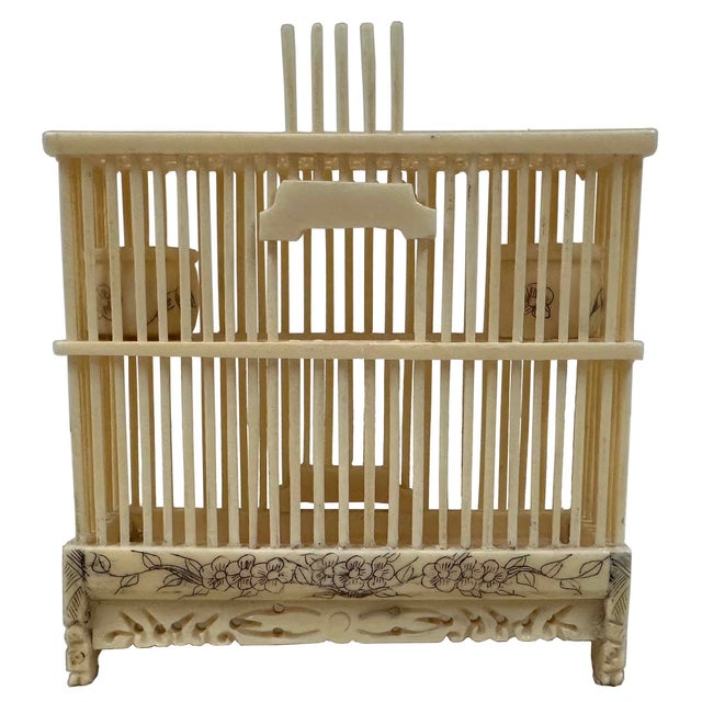 Mid-20th Century Chinese Bone Carved Cricket Cage. For Sale - Image 10 of 10