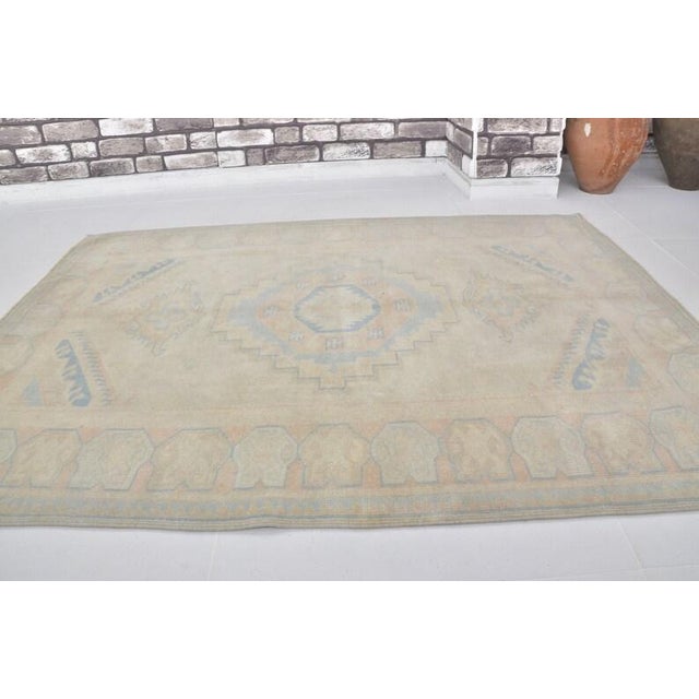 Oushak Vintage Area Carpet For Sale In Phoenix - Image 6 of 10