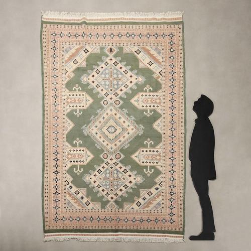 Kashmir rug in cotton and wool, large knot, hand-made. This piece is attributed to the mentioned designer/maker. It has no...