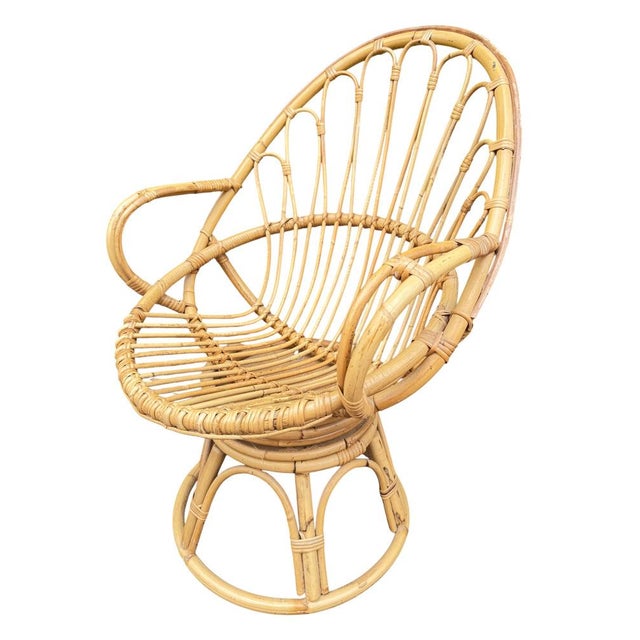Wood Rattan Egg Chairs, 1960s, France, Set of 2 For Sale - Image 7 of 16