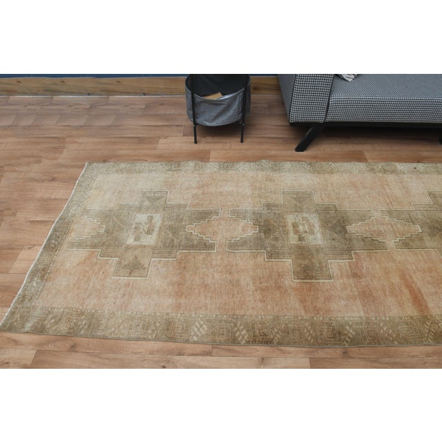 Terra Cotta 1970s Vintage Turkish Handmade Wool Cotton Terracotta Runner Rug For Sale - Image 8 of 11