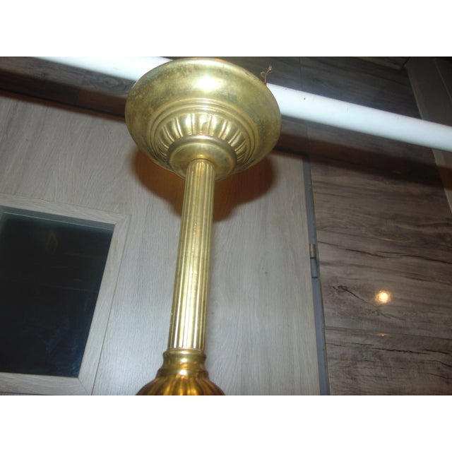 Art Nouveau Brass Chandelier For Sale - Image 9 of 11