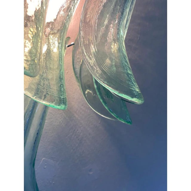 Glass Italian Murano Glass Selle Sconces with Green Water Hue by Simoeng, Set of 2 For Sale - Image 7 of 13
