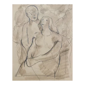 1950s Midcentury Modern Figure Drawing