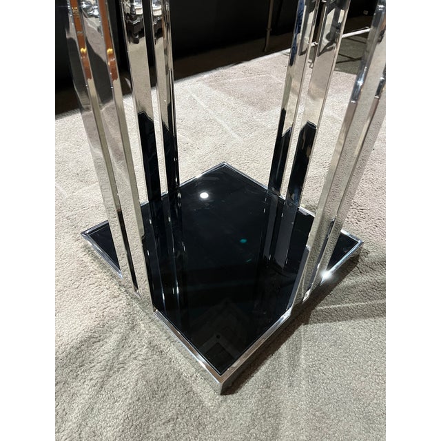 Stone International "Aurora" Stone & Chrome Pub Table For Sale In Las Vegas - Image 6 of 7