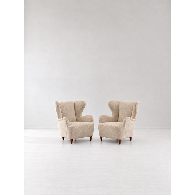 Wood Fabric and Wood Lounge Chairs, 1950s, Set of 2 For Sale - Image 7 of 7