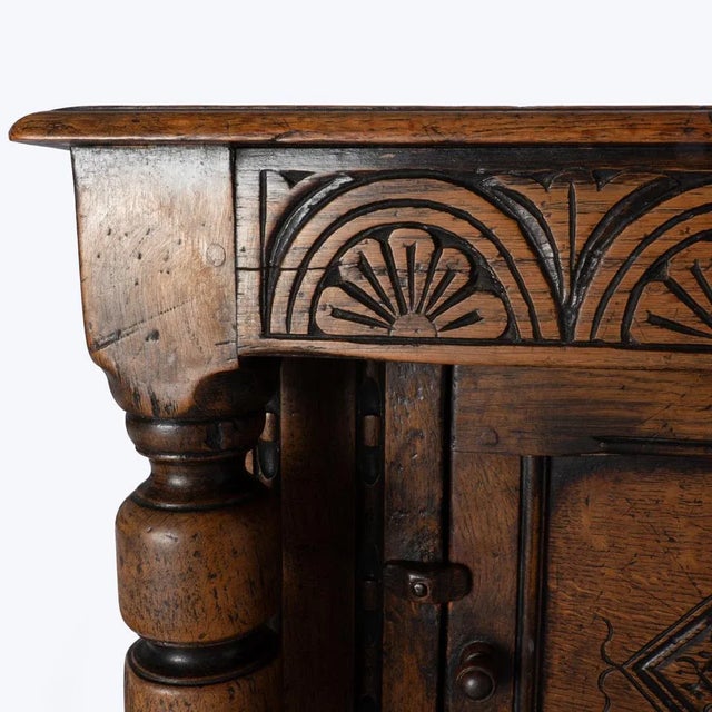 English Ipswich Oak Two Door Cupboard For Sale - Image 4 of 12