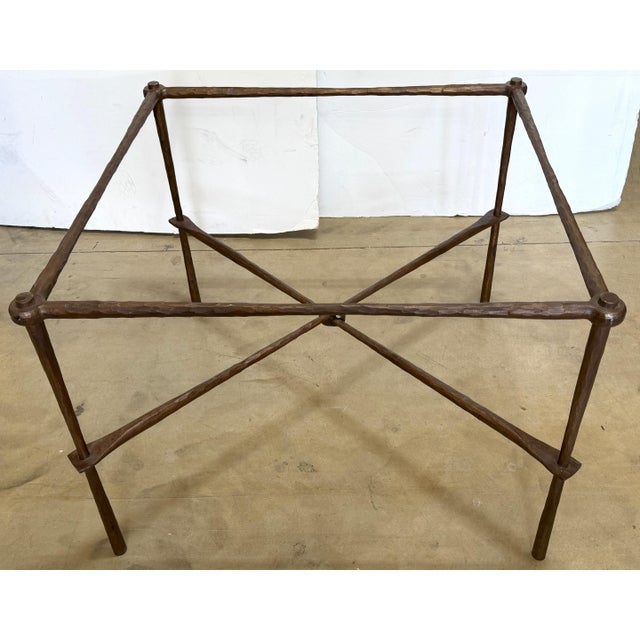 Giovanni Banci for Hermès Hammered Iron & Breccia Rossa Marble Table, Circa 1990 For Sale - Image 14 of 18
