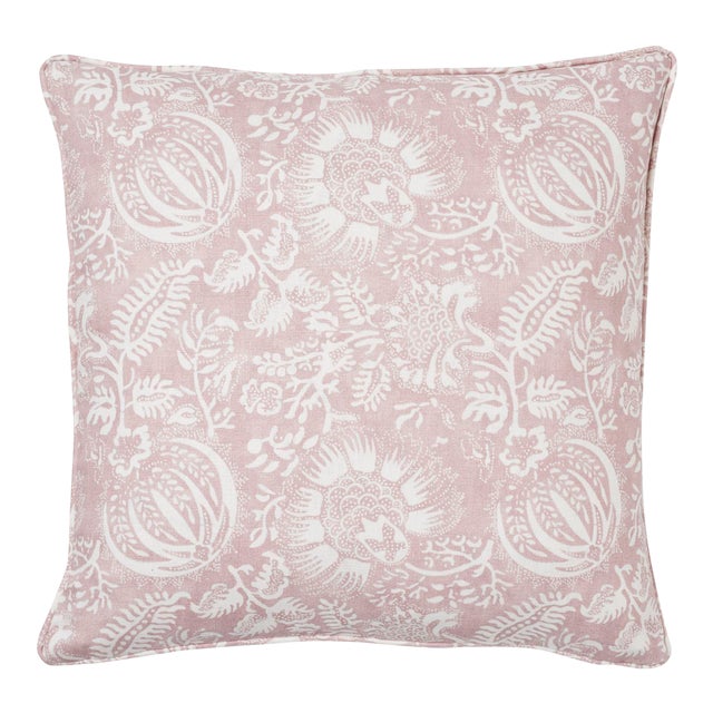 Schumacher Pomegranate Print Pillow in Petal For Sale