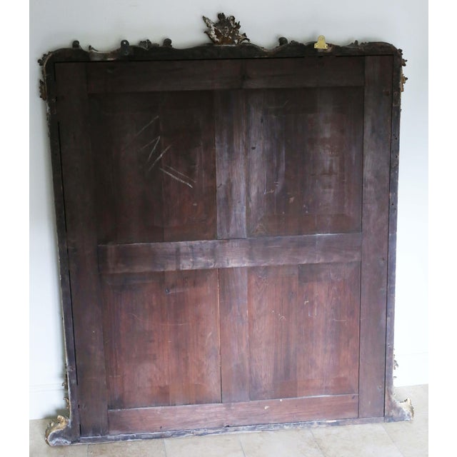 Gold Large Antique Gilt Floor Overmantle Wall Mirror, 1800s For Sale - Image 8 of 10