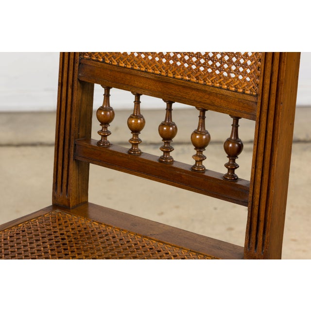 Brown Antique French Henri II Style Walnut Caned Dining Chairs, Set of 8 For Sale - Image 8 of 18
