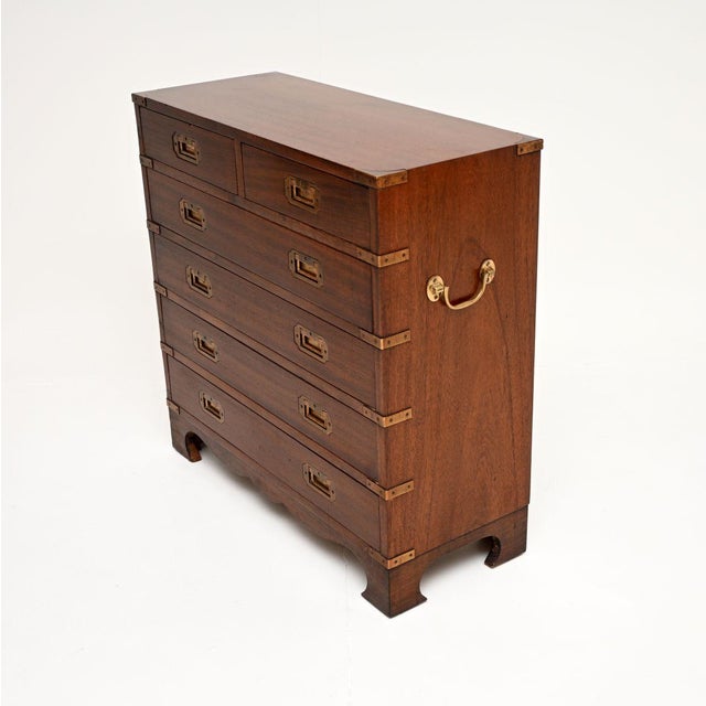 Antique Military Campaign Chest of Drawers, 1930 For Sale - Image 4 of 9