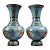 Pair of Cloisonne Enamel Vases – 11.8" Dragon & Phoenix Baluster Form With Qianlong Mark For Sale