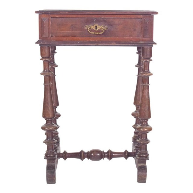 Brown English Victorian Sewing Table with Drawer, 1890s For Sale - Image 8 of 8