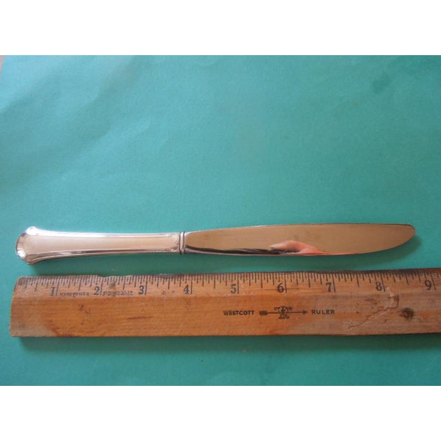 Modern Mid 20th Century Towle Chippendale Sterling Silver Dinner Knives (Modern Blade) - No Monos- Set of 12 For Sale - Image 3 of 3
