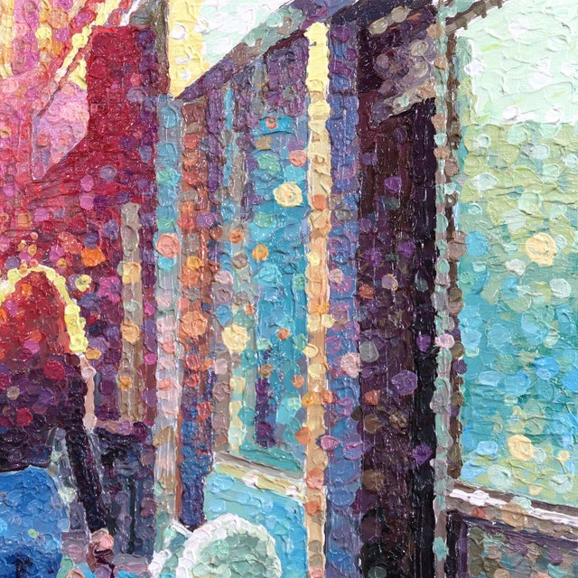 Paint A World Where - Original Contemporary Urban Figurative Pointillist Acrylic Painting For Sale - Image 7 of 9