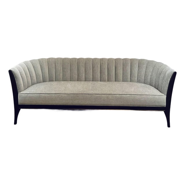 Global Views Modern Gray Chanel Back Sofa For Sale