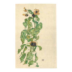 Egon Schiele Lithograph 51 Sunflower 1968 Reproduction