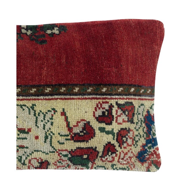 Traditional 13"x24" Vintage Turkish Wool Cushion Cover. Handmade Rug Pillow. Throw Pillow For Sale - Image 3 of 4