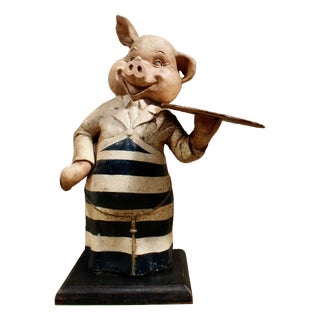 Antique Butcher's Shop Advertising Pig, 1910 For Sale