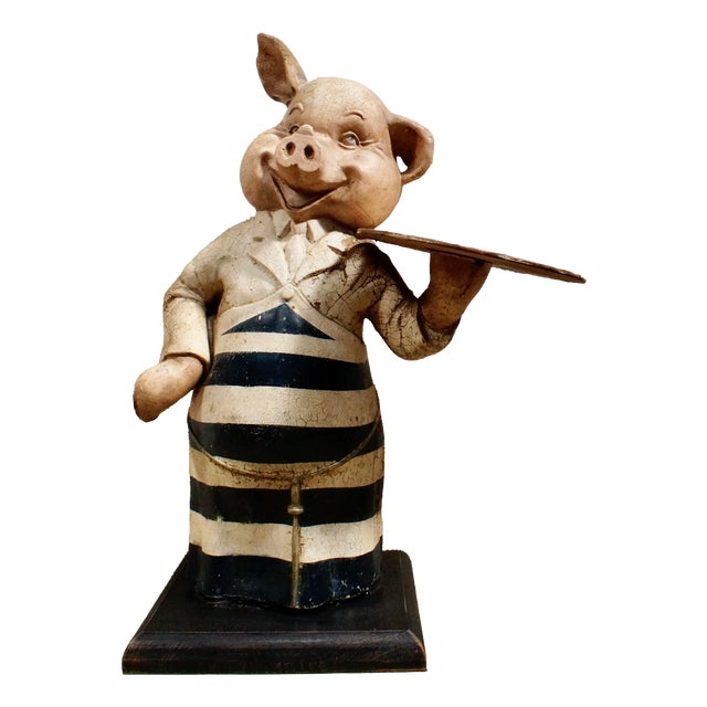 Antique Butcher's Shop Advertising Pig, 1910 For Sale