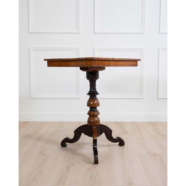 Brown Italian 19th Century Rolo Inlaid Center Table For Sale - Image 8 of 10