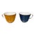 Vintage Richard Ginori Sapphire Blue Porcelain Teacup Set of 2 For Sale