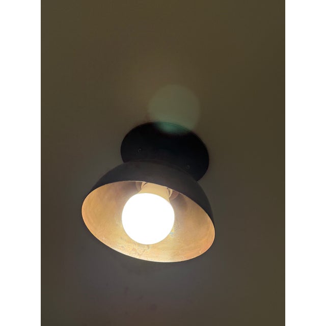 Metal Corridor Spotlight with Brown Shade and Brass Fittings, 2010s For Sale - Image 7 of 9