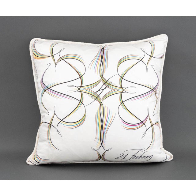 Textile Hermes "24 Faubourg" Silk Pillows, 2 For Sale - Image 7 of 12