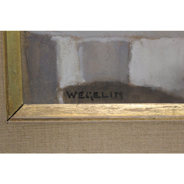 Wegelin, Interior Decor in La Cuche, 1950s, Gouache on Cardboard For Sale - Image 9 of 9